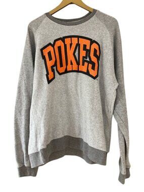 J. America OSU POKES Sweatshirt Gray Oklahoma State University Crewneck